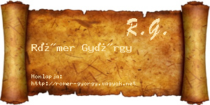 Römer György névjegykártya